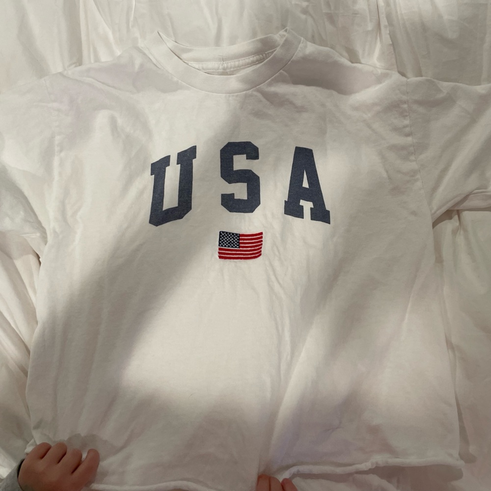 J Galt USA Vintage one size Crop Top Tee